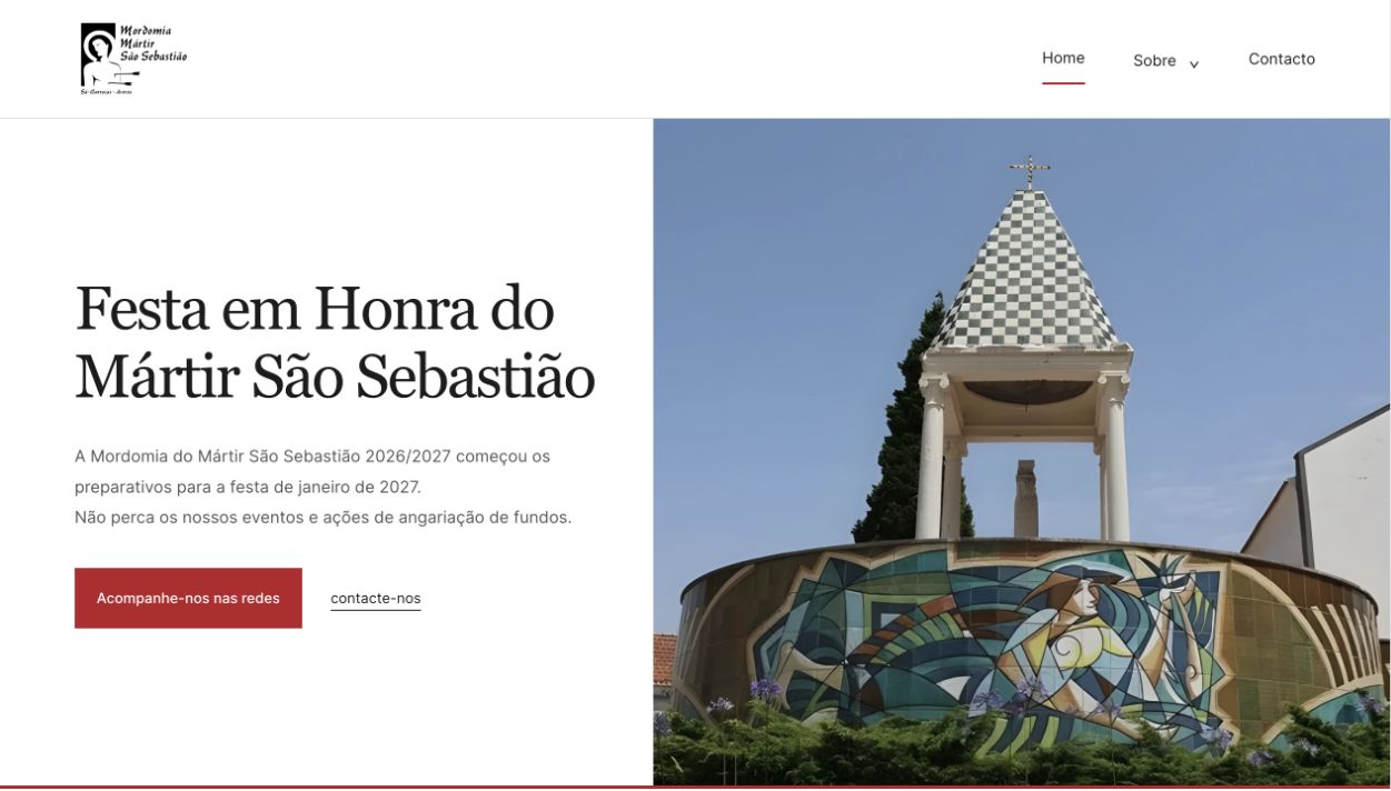 Website da Mordomia Mártir São Sebastião
